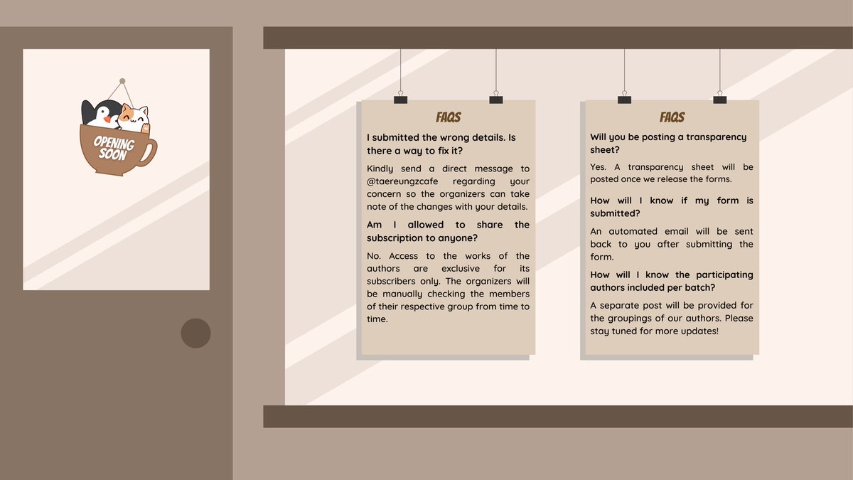 taereungzcafe's tweet image. Something new is on its way… 👀

Here are the bits and pieces of what you need to know in claiming the aromatic works of our dear baristas. We hope to see you all at the cafe! ☕️