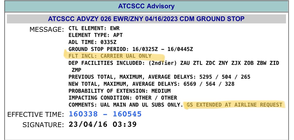 g15's tweet photo. @vena__com @united @Mike84189647 Just so we’re all clear here, this ground stop was requested by United, and only applies to United flights. https://t.co/0PtCo2FWfX