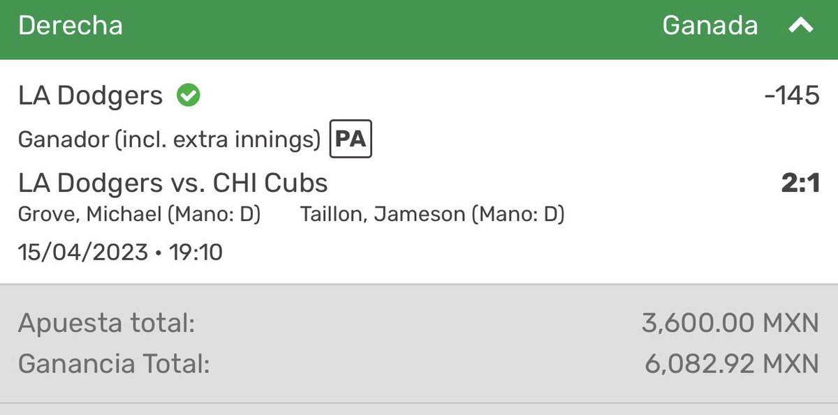 FerButcher's tweet image. Otra vez gane! #freepick  #Dodgers #LADodgers #cristianrey #mlb