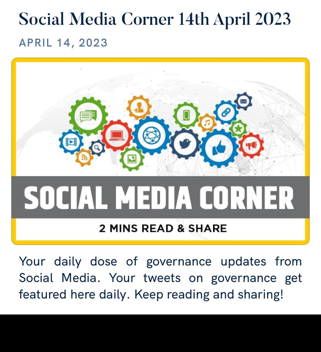 Social Media Corner 14th April 2023
nm4.in/41bGaFA

via NaMo App