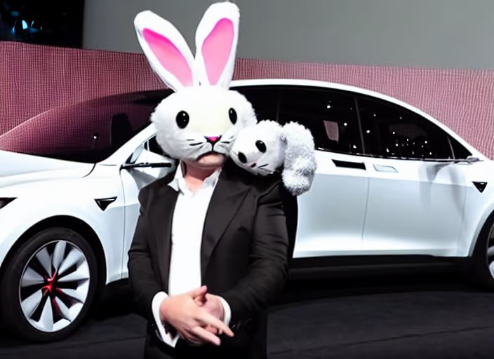 Tesla with bunny 🐰🚙
<a href="/elonmusk/">Elon Musk</a> 😅