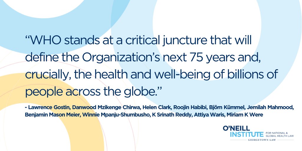 LawrenceGostin's tweet image. WHA is coming in May
Let's reflect on #WHO75
@WHO has encountered countless political challenges facing a historic pandemic

In @GlobalHealthBMJ, we offer key reforms:

*WHO financing
* Governance
* Norms
* Human rights
* Equity

Deep thanks @seyeabimbola

gh.bmj.com/content/8/4/e0…