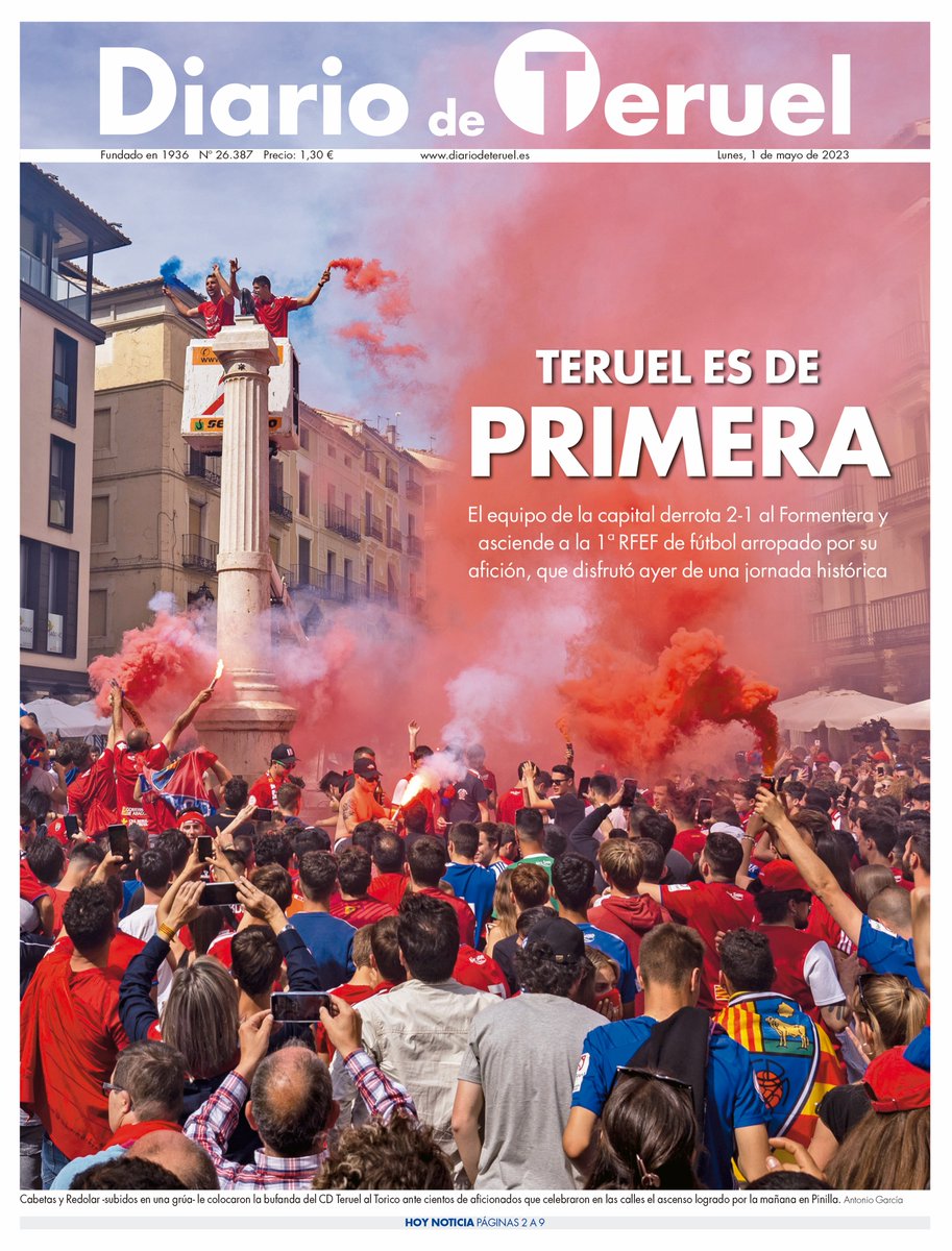 diariodeteruel's tweet photo. La portada del lunes. https://t.co/Fa4C3WbRbr