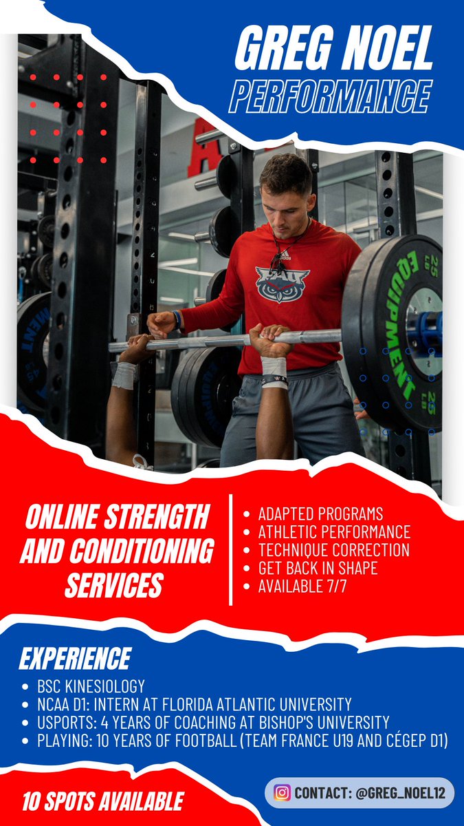 GregoireNoel12's tweet photo. Service de préparation physique en ligne🏋️‍♂️ https://t.co/WOHXvlUTXv