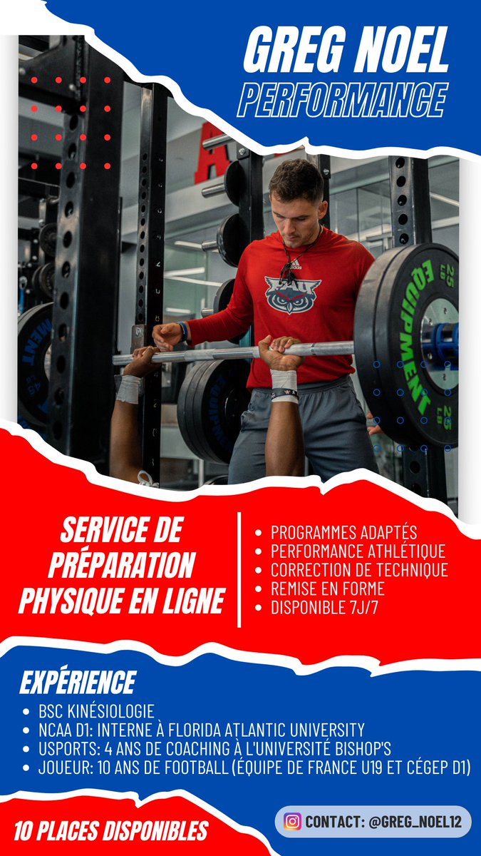 GregoireNoel12's tweet photo. Service de préparation physique en ligne🏋️‍♂️ https://t.co/WOHXvlUTXv