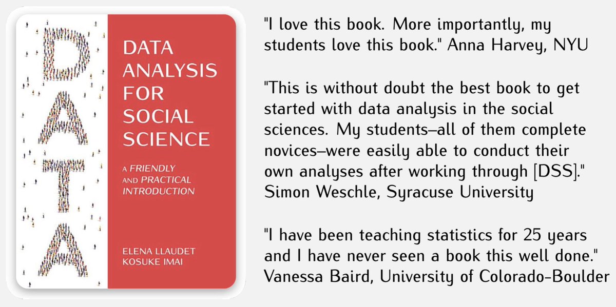 Teaching an intro course on quant methods? Consider DSS.

Overview: bit.ly/dss_tweet
Get exam copy: bit.ly/dss_exam
Get syllabus, slides, replication-style exercises: bit.ly/dss_instructor
Interactive graphs: bit.ly/dss_graphs

#rstats  #academictwitter