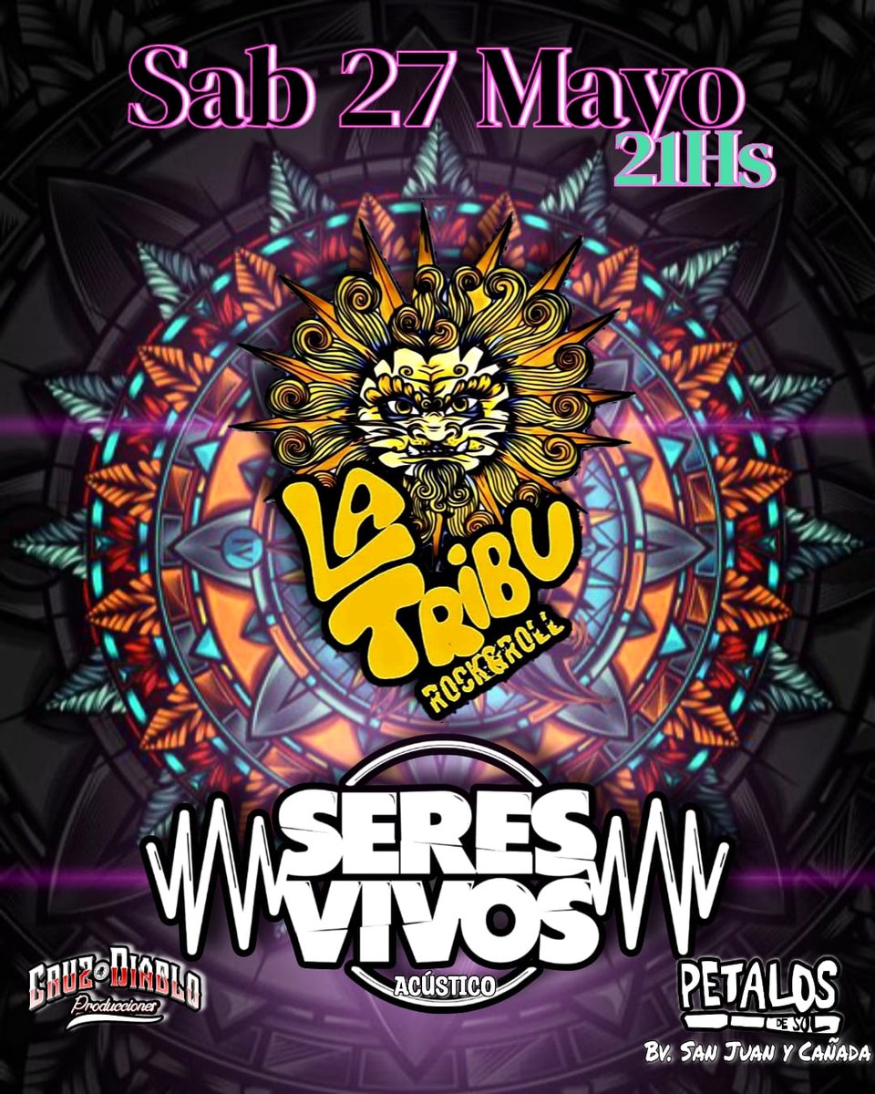 Sábado 27/05 La Tribu acompañados de <a href="/seresvivosof/">Seres Vivos</a> en Pétalos de Sol!

🎫 Entradas con los integrantes de las bandas.