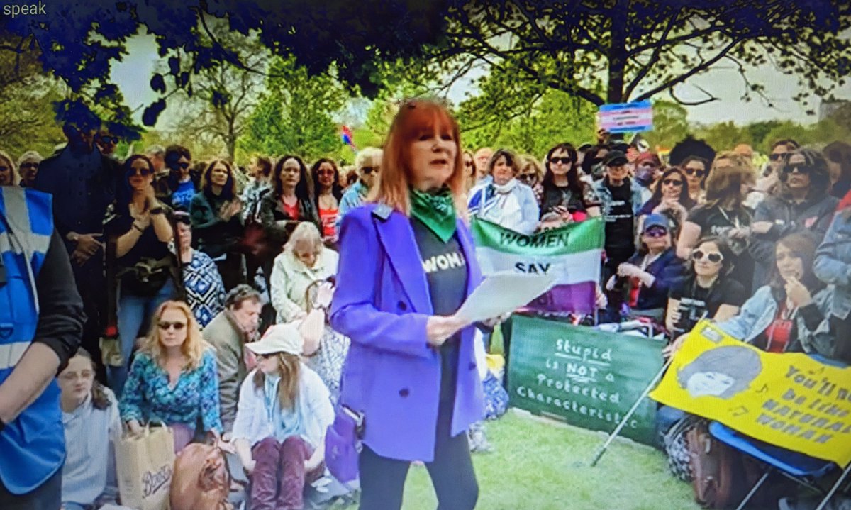 I was thrilled and honoured to be able to speak at #LetWomanSpeak in Hyde Park today. Thanks to @ThePosieParker and all the wonderful women who were there, and who were watching the life stream. You are my tribe 💜