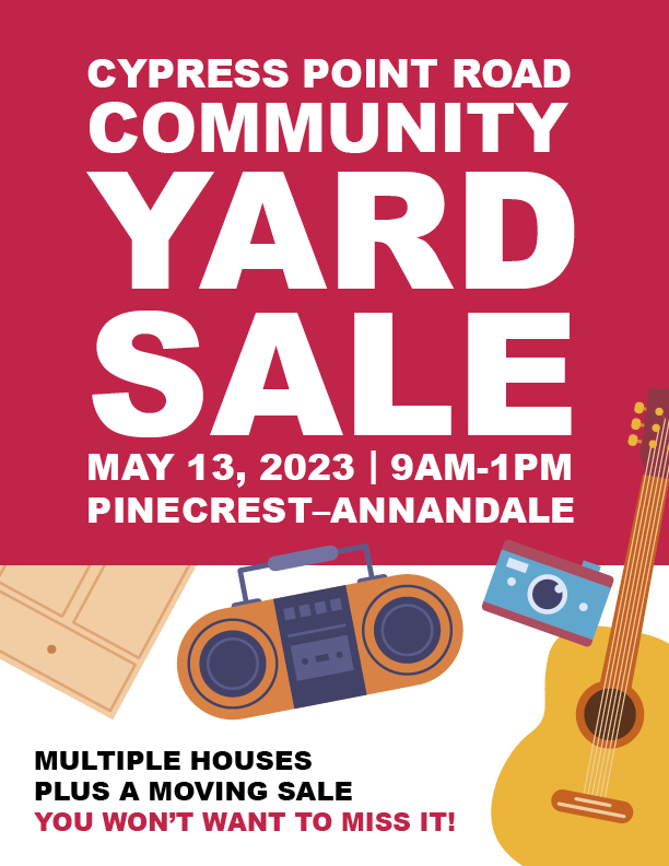 HaningMy's tweet photo. May 13- 9am - 1pm.   
Cypress Point Road, Alexandria, VA 

Multi-Family Community Yard Sale - Current homes:  
6540, 6544, 6547, 6515, 6600, and more!!

The Pinecrest
Cypress Point Road, Alexandria, VA (Annandale area) https://t.co/odANvil2GK