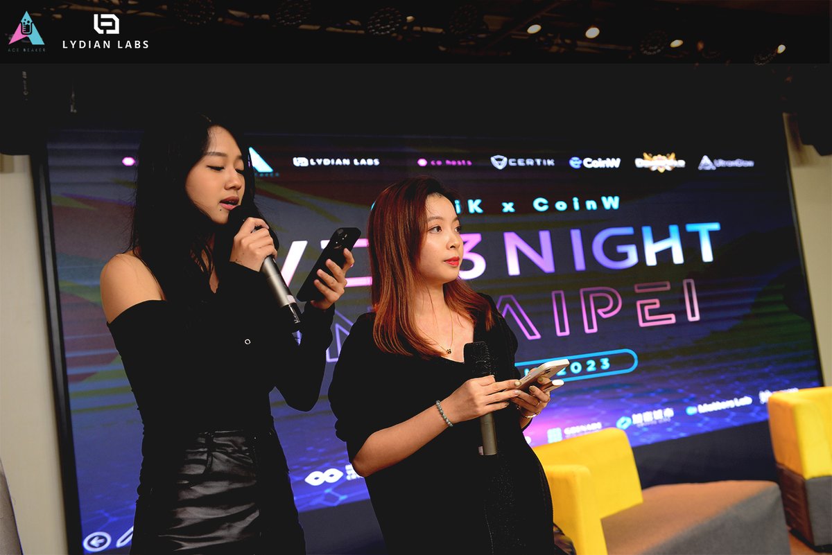 Ace_Beaker's tweet photo. We are thrilled to announce the successful conclusion of Web3 Night in Taipei, masterfully organized by @acebeakers and @LydianLabsLLC! Our heartfelt appreciation goes out to our incredible partners for their unwavering trust and collaboration. https://t.co/GBQLY9ddag