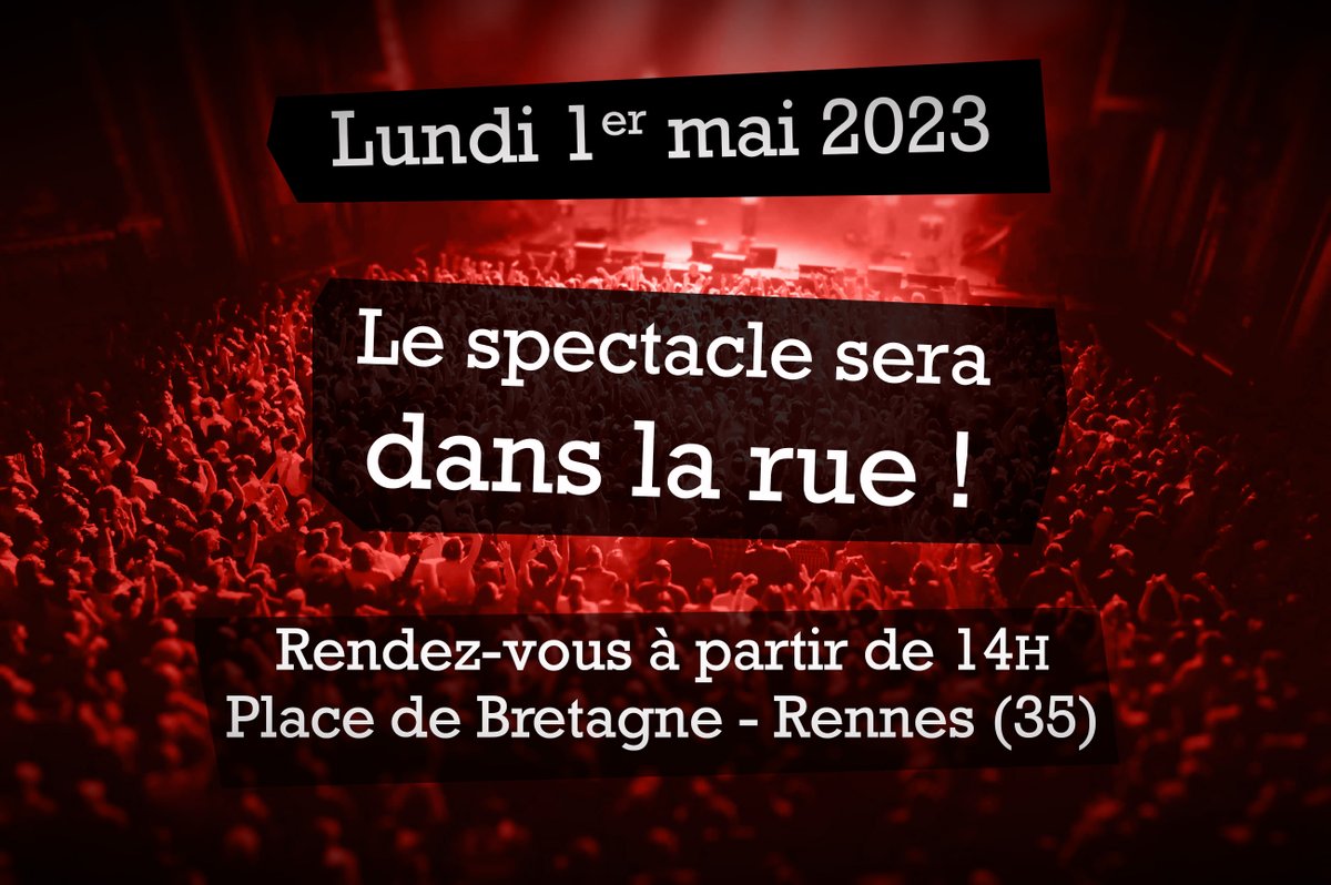CorreErwan's tweet photo. Demain... 1er Mai ! 😃
Grande manifestation populaire pour l'honneur des Travailleurs et des Travailleuses contre la Réforme des Retraites du gouvernement Macron ! 👍
Merci à vous tous d'y être ! 👏👏
#Manifestation1erMai2023 #Rennes #FO #CGT #CFDT #UnionPirate #CFECGC #FSU #UNSA https://t.co/O5mJ8DPCFk