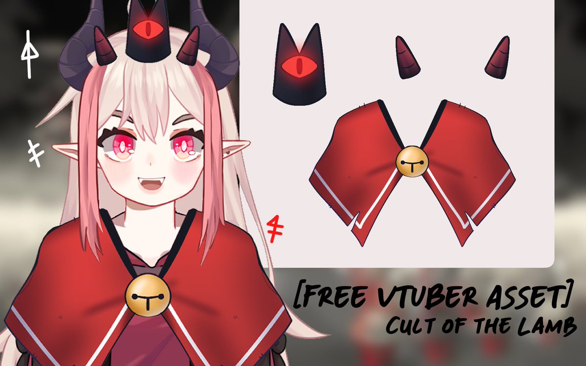 runbell_'s tweet photo. 🐑[FREE VTUBER ASSET] 👑
Cult of the Lamb Asset
— Download at: https://t.co/BlD6qflt55
— includes: 3 PNGs (coat, crown, horn)
— ♥️ and 🔁 are appreciated

#freeVTuberAssets #Vtuber #VTuberAssets #ENVtuber #Live2D #CultoftheLamb https://t.co/XqOxYvtmTa