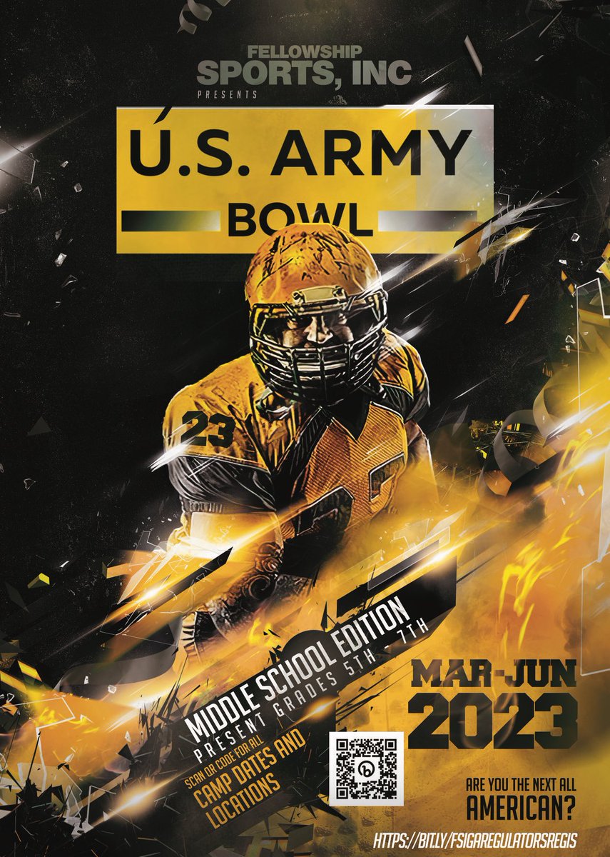CoachBarron_'s tweet image. Amazing opportunity to earn a spot on THE Army All-American team. 

Where- Villa Rica High School
When- May 6th
Who- Rising 6th, 7th, &amp;amp; 8th graders

If you are a top middle schooler, you don’t want to miss this opportunity! 
@GradickSports
