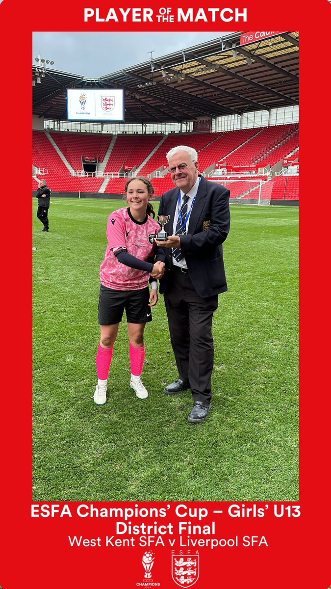 💥Player of the Match💥 

Congratulations to <a href="/WestKentSFA/">West Kent SFA</a> number  1 Emily Coleman-Smith for being voted Player of the Match 🙌 

🔴🔵⚪️