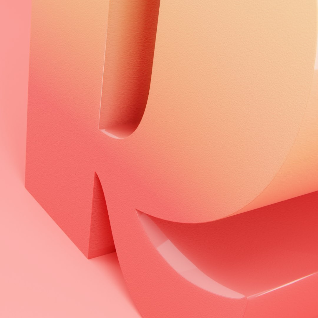 peterlundblad's tweet photo. a cap R with a sunny disposition #36DaysOfType #blenderart #typography https://t.co/A8KXen7pT1