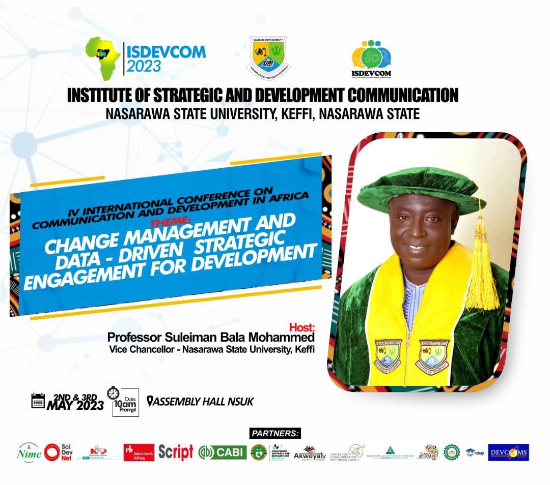 julianataiwo's tweet photo. We are set for the 4th Conference on Communication and Development in Africa, organised by the Institute of Strategic and Development Communication (ISDEVCOM), Nasarawa State University, Keffi, Nasarawa State, Nigeria.
 #isdevcom
#isdevcom2023 https://t.co/MQCQtYtJ42