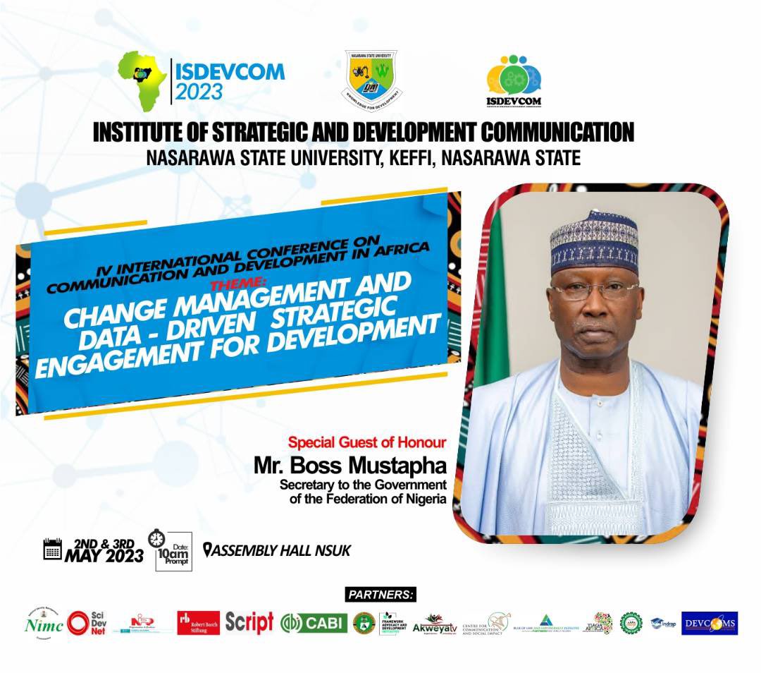 julianataiwo's tweet photo. We are set for the 4th Conference on Communication and Development in Africa, organised by the Institute of Strategic and Development Communication (ISDEVCOM), Nasarawa State University, Keffi, Nasarawa State, Nigeria.
 #isdevcom
#isdevcom2023 https://t.co/MQCQtYtJ42