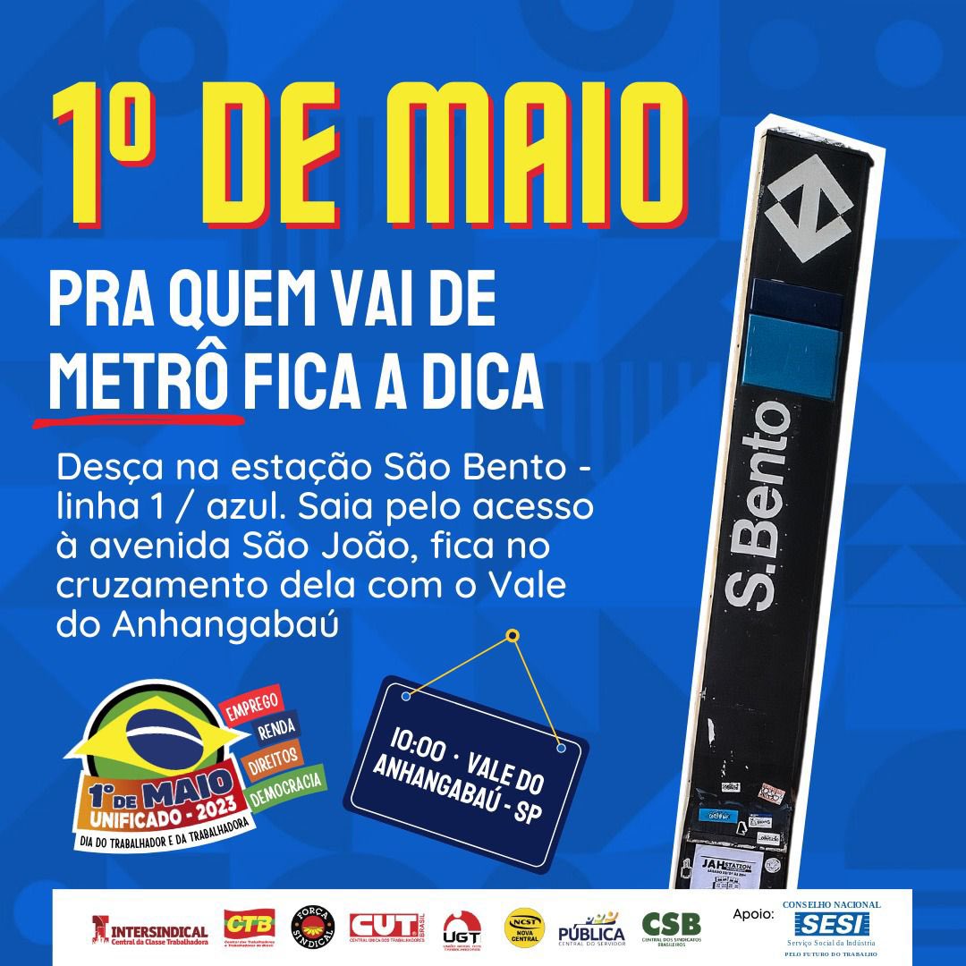 🚨 Se liga na dica! 

#1Maio2023 #1M #1Maio #1deMaioUnificado #1deMaiodasCentrais
