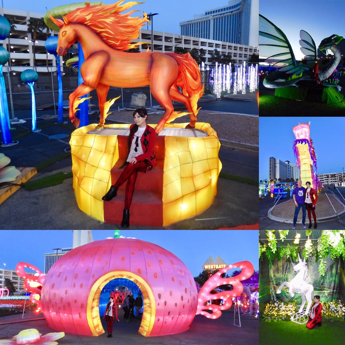 Queenie4ever's tweet photo. Imaginarium360 #vegasweekend #justopened #cool #dragons #lights #floral #flowers https://t.co/wDVUqf9Brp