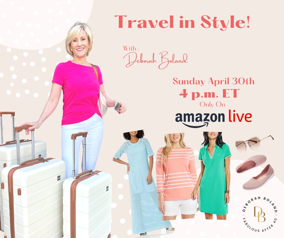 Discover the best travel in style clothes and accessories on Amazon! 

Join me later at 4pm ET, We've got everything you need to look your best on your next trip. 🤗😍
👉🏻amz.run/6e5i