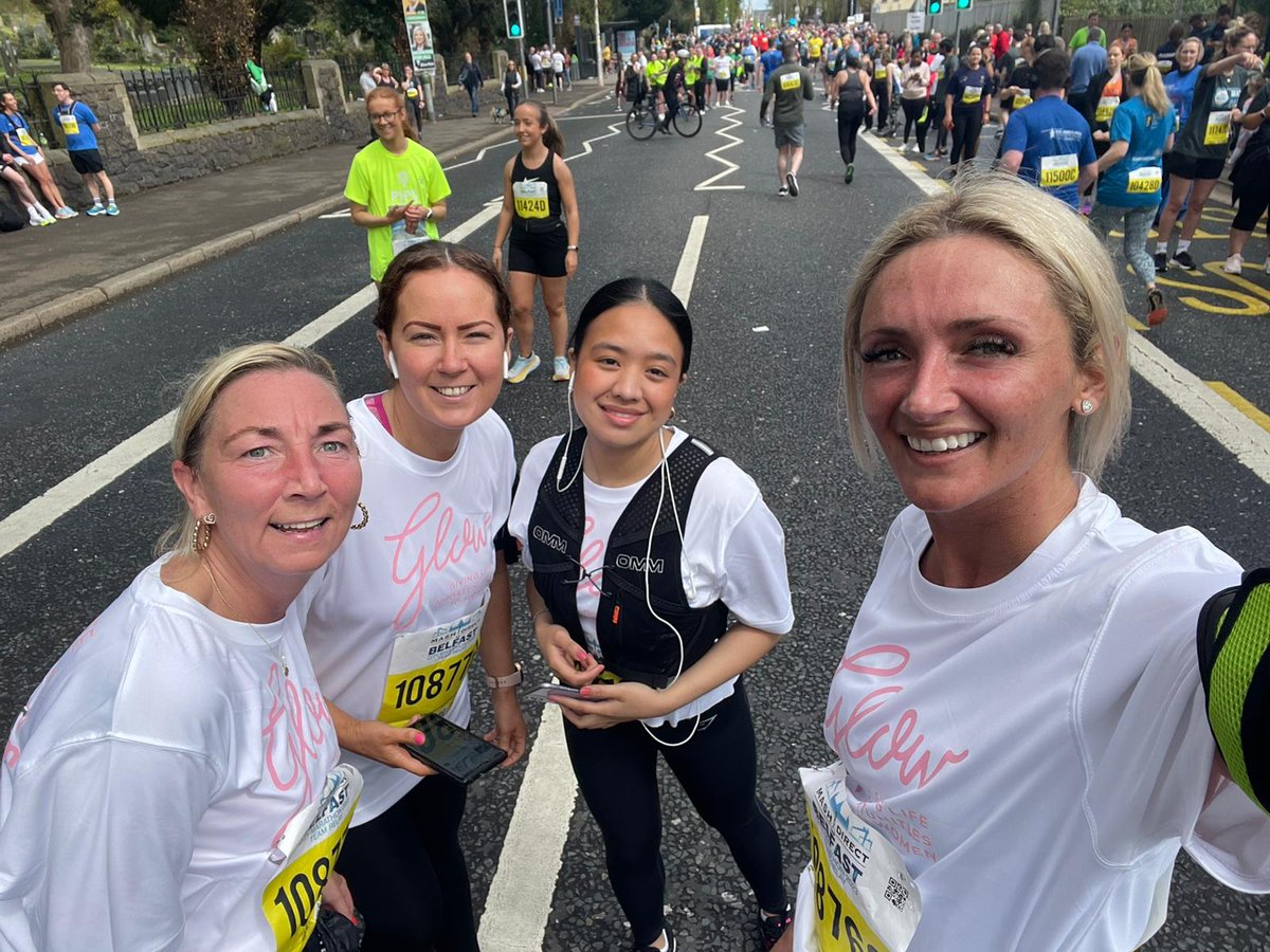 Glow_NI's tweet photo. Well done to our two relay teams who took part in the @belfastmarathon to raise funds &amp; help support more women &amp; girls. 👏 You can still donate to help support us. https://t.co/eMZSMELIUA https://t.co/UfxZmVdRUE