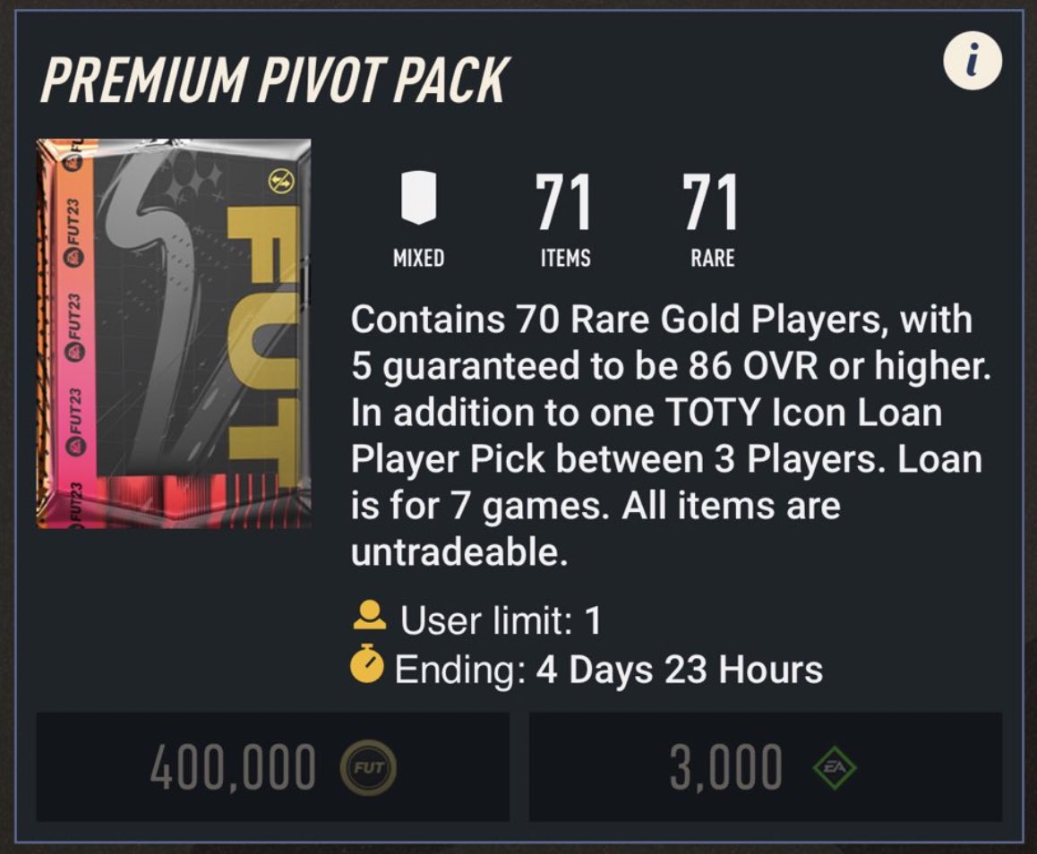 Who wants to open this new 400k pack? Sending #FIFA23 points for it to some people that like & retweet this 📩 (follow for DM)