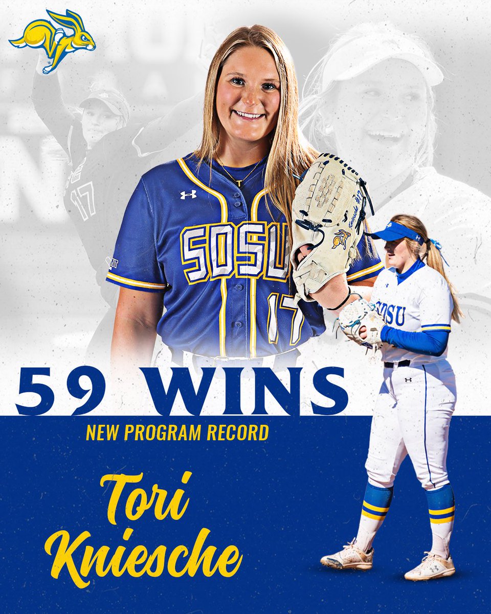Jackrabbit Softball (@gojackssb) on Twitter photo It was a big day for our starting pitcher too!
<a href="/torikniesche7/">Tori Kniesche</a> is now our program record holder in career victories with 5๏ธโฃ9๏ธโฃ
#GoJacks ๐ฐ It was a big day for our starting pitcher too!
<a href="/torikniesche7/">Tori Kniesche</a> is now our program record holder in career victories with 5๏ธโฃ9๏ธโฃ
#GoJacks ๐ฐ