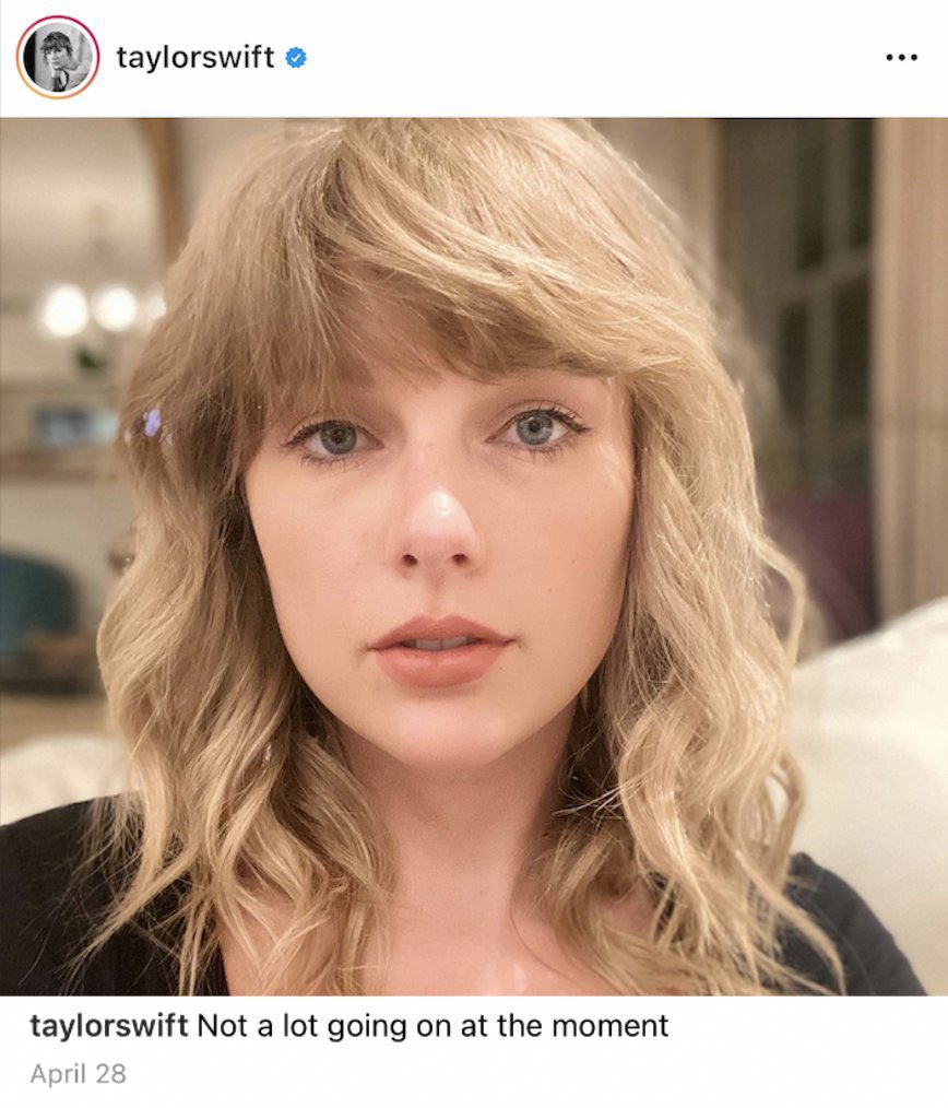 kadriye on Twitter "when taylor swift captioned “not a lot going on at the moment” and release
