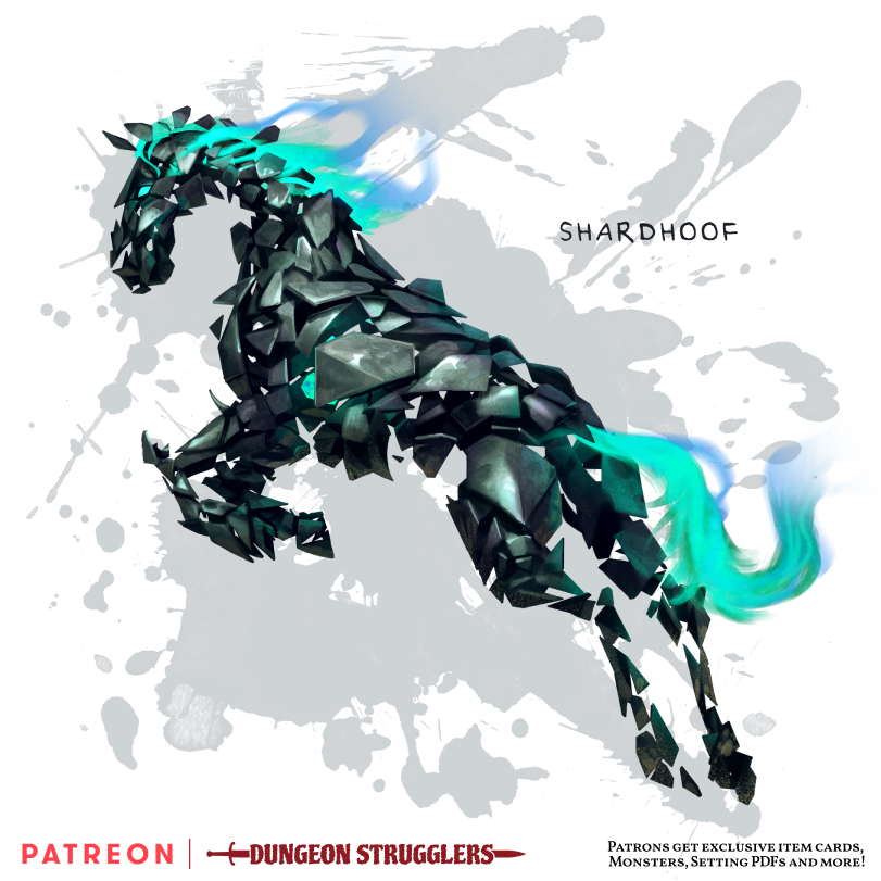 DStrugglers's tweet photo. ✨New item!✨
Shardhoof
Medium or Large Construct, Unaligned

The shardhoof is a customizable mount that levels with your party!

https://t.co/SC0cjFIEpH

#DungeonStrugglers #DnD #ttrpg #dndart #dnd5e #dungeonsanddragons #5e #WotC #digitalart #illustration #fantasy #art https://t.co/WFPBCZIKHB