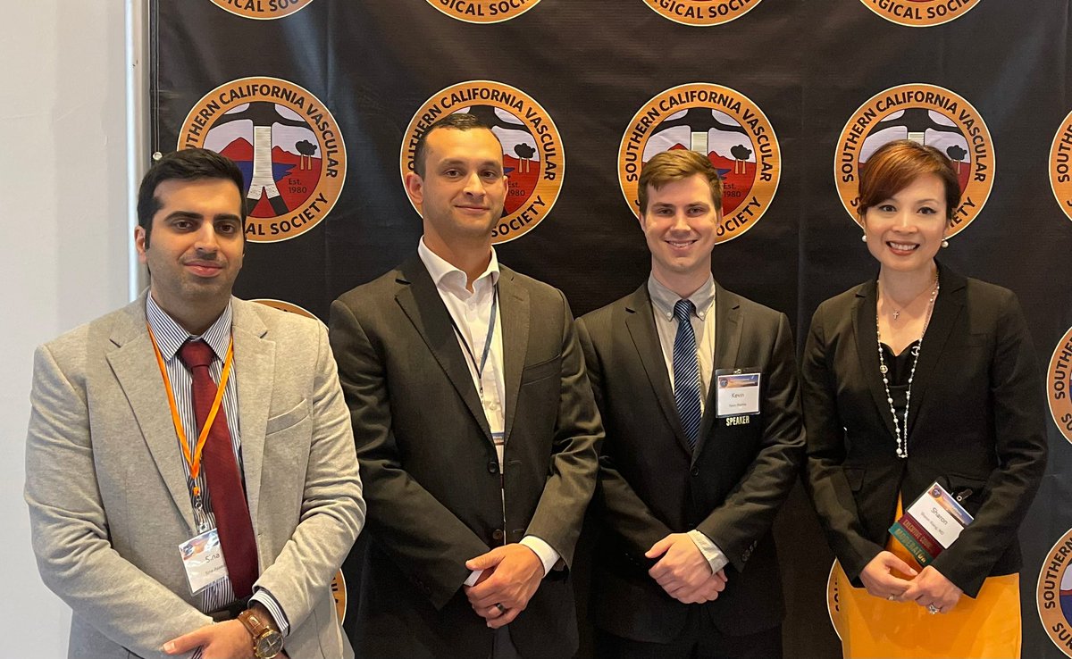 Sharon_Kiang_MD's tweet photo. Loma Linda VA representing at the SoCal Vascular Surg Society!  Congrats Kevin Martin (MS3), Sydney Meadowcroft (MS4) &amp; @JoePantojaMD for exceptional research! #proudPI @Roger_Tomihama @ArchanaR8 @DrSharonLum @DrJukesNamm #fromBuffalotoPalmSprings https://t.co/PGJYkDyjco