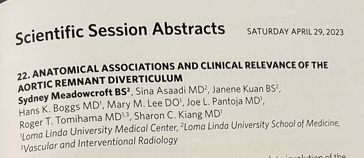Sharon_Kiang_MD's tweet photo. Loma Linda VA representing at the SoCal Vascular Surg Society!  Congrats Kevin Martin (MS3), Sydney Meadowcroft (MS4) &amp; @JoePantojaMD for exceptional research! #proudPI @Roger_Tomihama @ArchanaR8 @DrSharonLum @DrJukesNamm #fromBuffalotoPalmSprings https://t.co/PGJYkDyjco