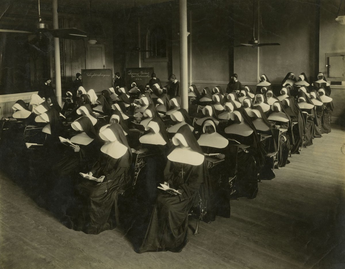 Arthur P. Bedou, Sisters of the Holy Family, Classroom Portrait, 1922