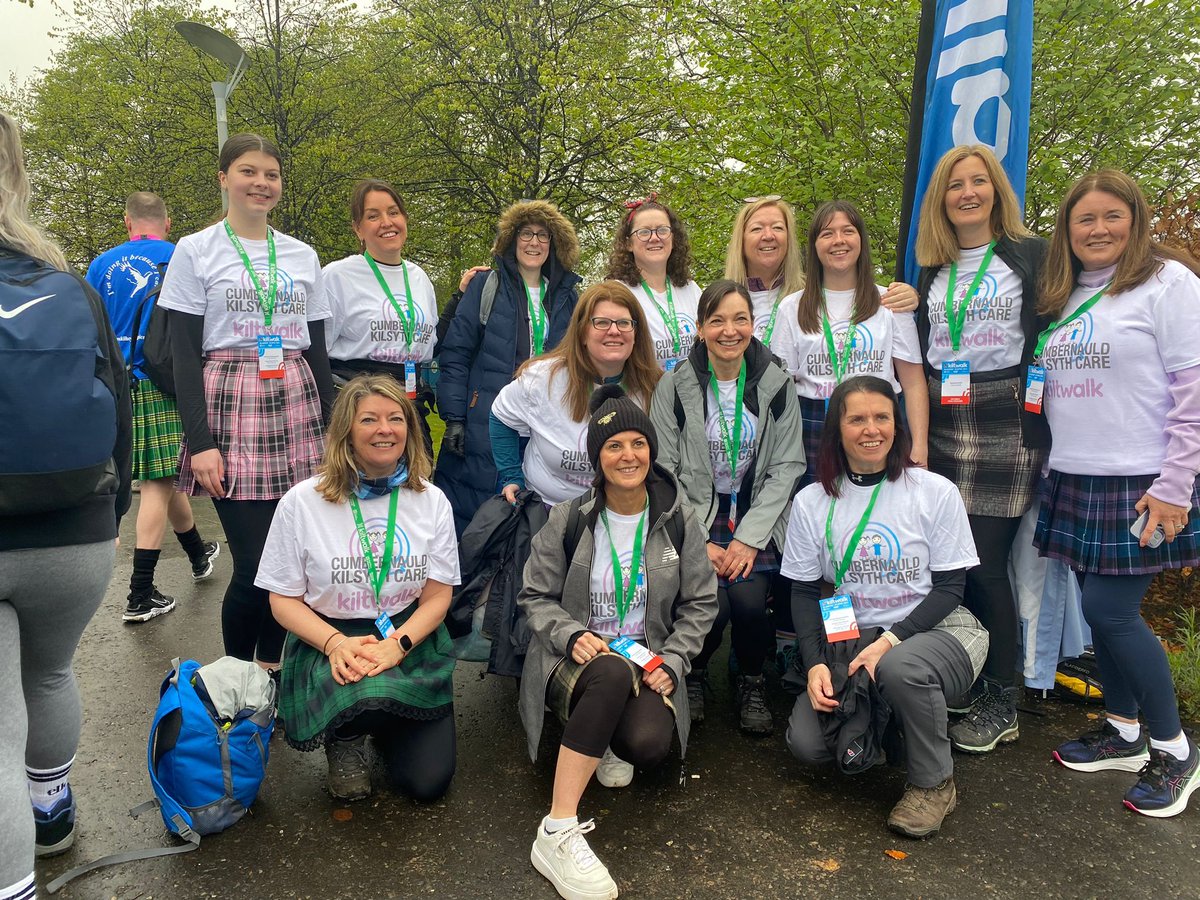 CumbKilsythCare's tweet photo. A massive thank you to the various individuals and teams doing the #Kiltwalk2023 for Cumbernauld & Kilsyth Care today and raising thousands for our charity - including our Big Stroll team pictured. 🩵💜
#babybank #clothingbank #hygienebank #schooluniformbank https://t.co/2Z7zPqLOTA