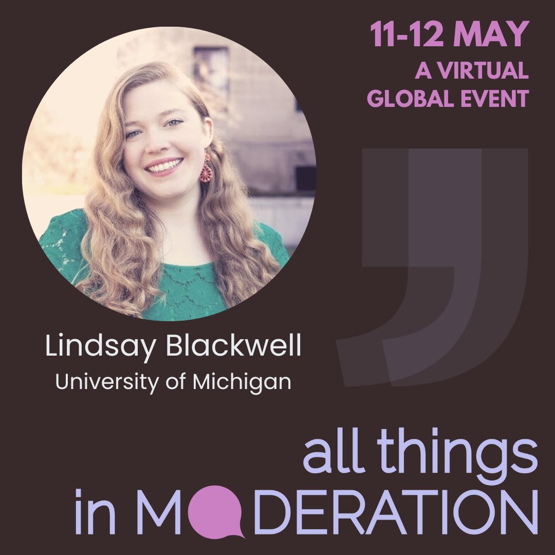 Could moderation be a form of restorative justice? <a href="/venessapaech/">@venessap@aus.social //</a> speaks to Lindsay Blackwell, experienced moderation specialist &amp; researcher, to answer this question. Don't miss it! bit.ly/allthingsinmod… #cmgr