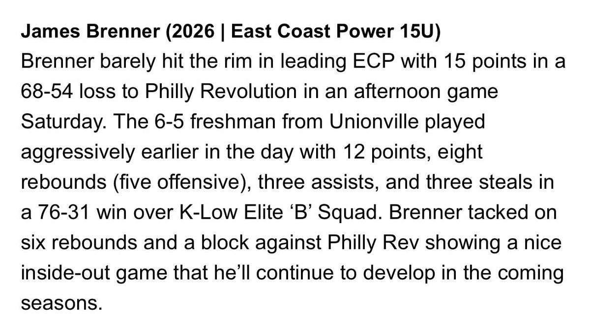 JamesBrenner27's tweet photo. Thank you so much @jmverlin @hooplove215 @SeanMcBryan @ECPBasketball16 https://t.co/CNC74msiCM