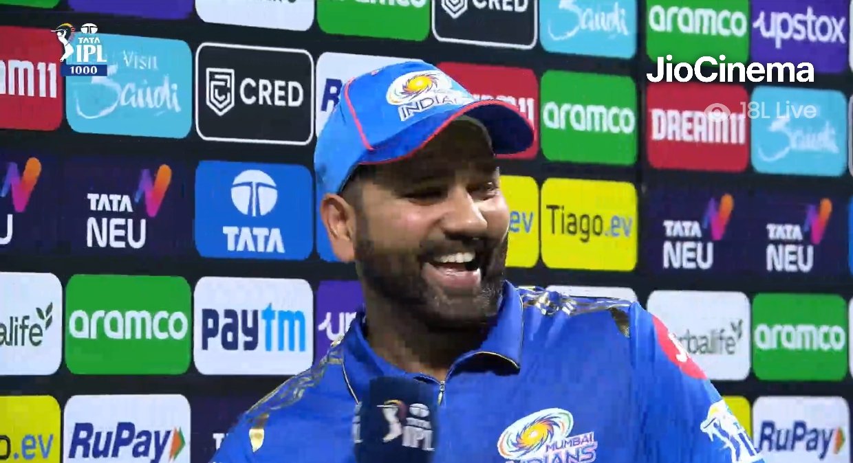 Birthday boy Rohit Sharma is happy Mumbai Indians fans are happy. Much needed win. 