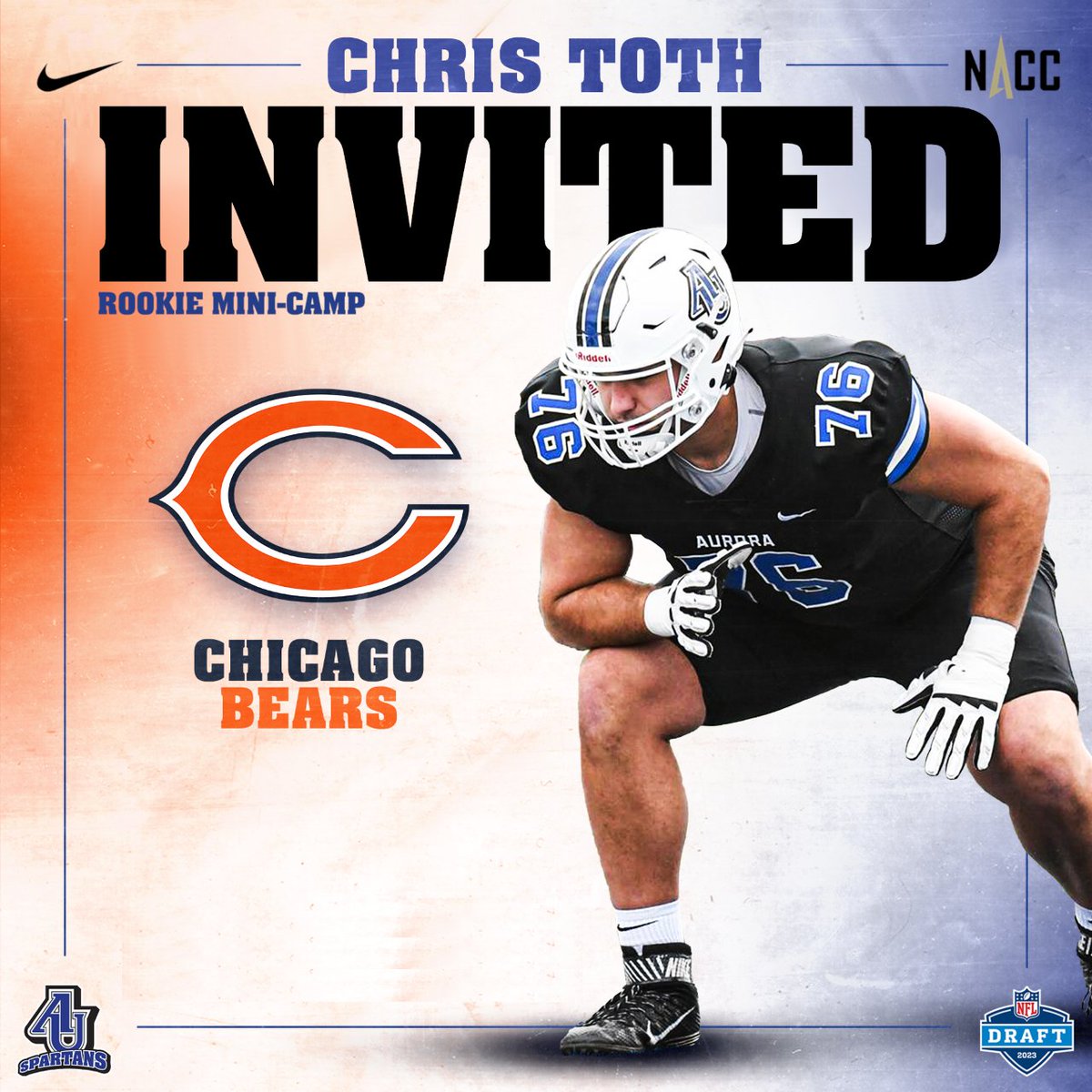 Congratulations to <a href="/christoth99/">Chris Toth</a> on accepting his invite to the <a href="/ChicagoBears/">Chicago Bears</a> Rookie Mini-Camp! #weareoneAU