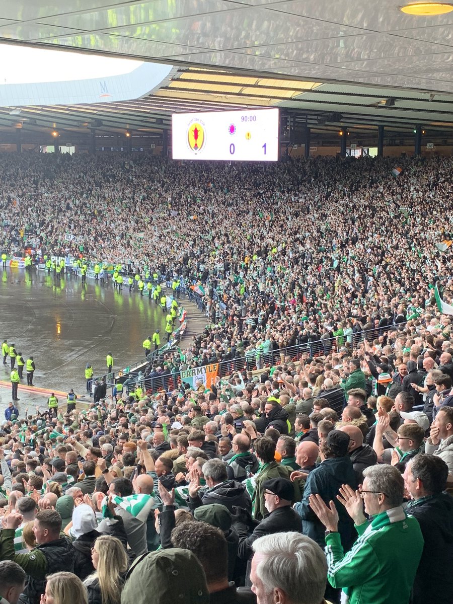 CelticFCSLO's tweet photo. Update from Hampden, Celtic didn’t win…but we’ll see you in the Final 🍀 https://t.co/FB2pIO3MuE