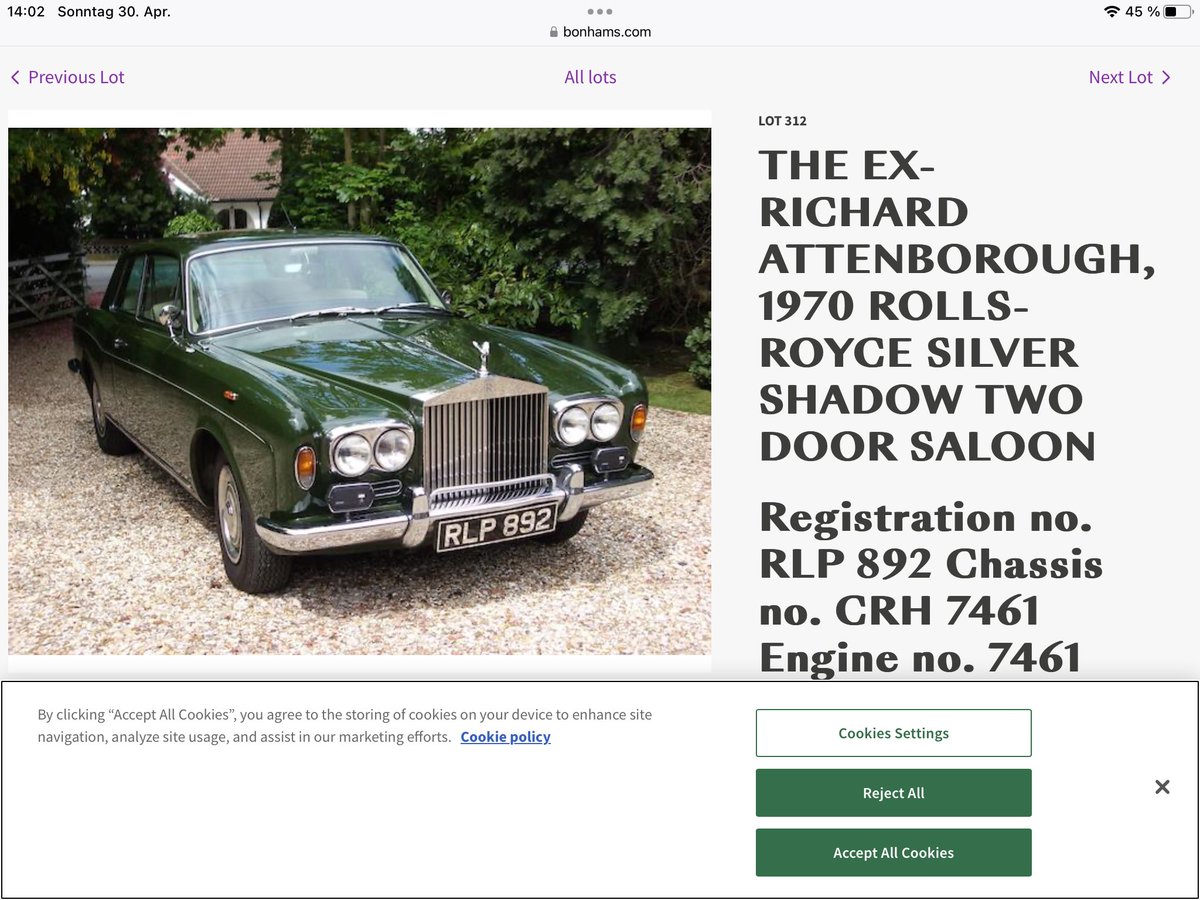 meddidocc's tweet photo. 1/Eine #Autostory. Ich bin mal in diesem #RollsRoyce Silver Shadow 2 Door Saloon durch Hamburg gefahren. Die Geschichte macht ihn besonders. Er wurde im August 69 für Lord Richard Attenborough bestellt,Schauspieler, Regisseur,Oscar-und Golden-Globepreisträger (zB Ghandi 1982). https://t.co/Upu4iq9lUJ