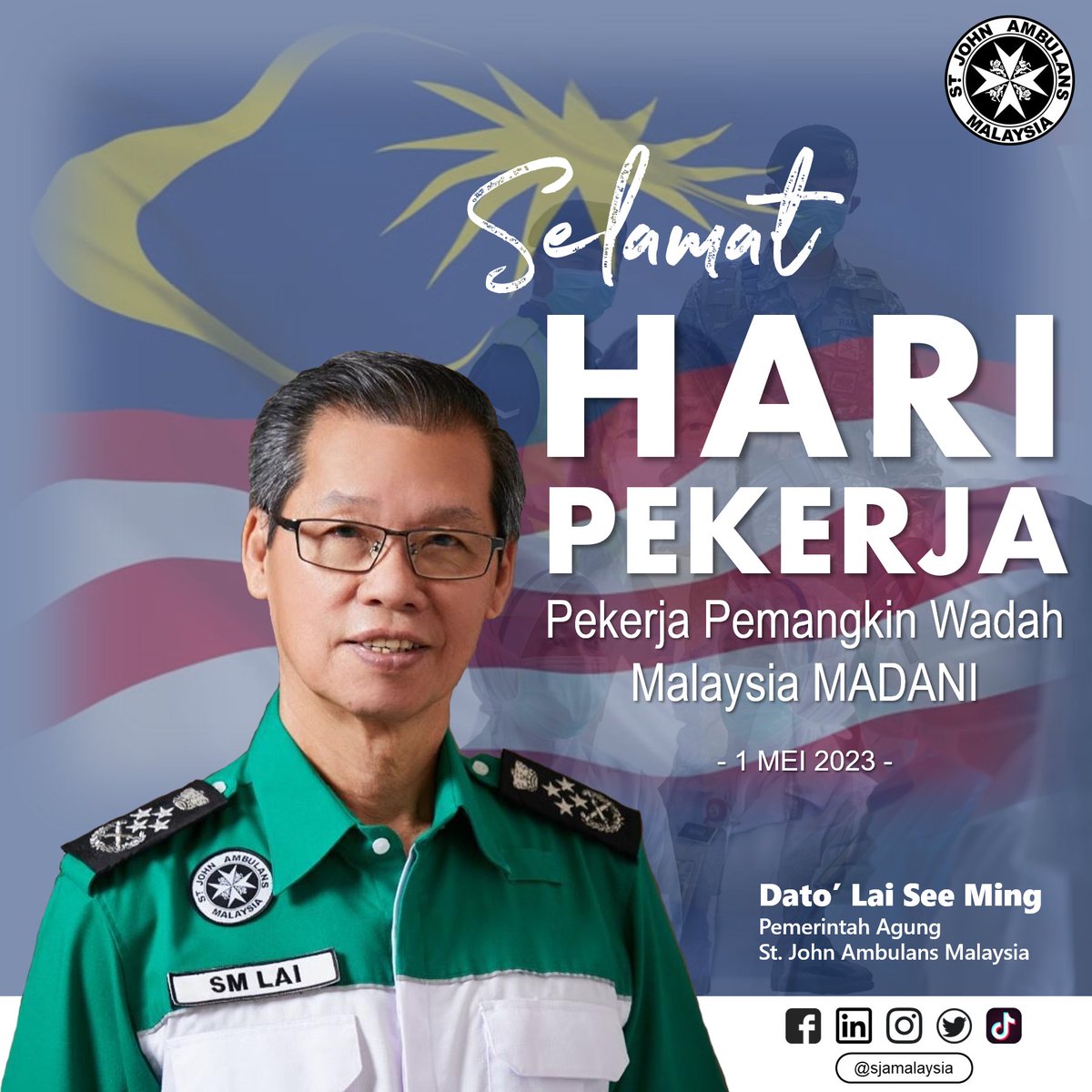 sjamalaysia's tweet photo. Happy Labour Day to all the past and present workers, who have offered us their selfless services for our comfort!

#SJAM 
#HariPekerja2023 
#MalaysiaMADANI https://t.co/OT3ygnyRWJ