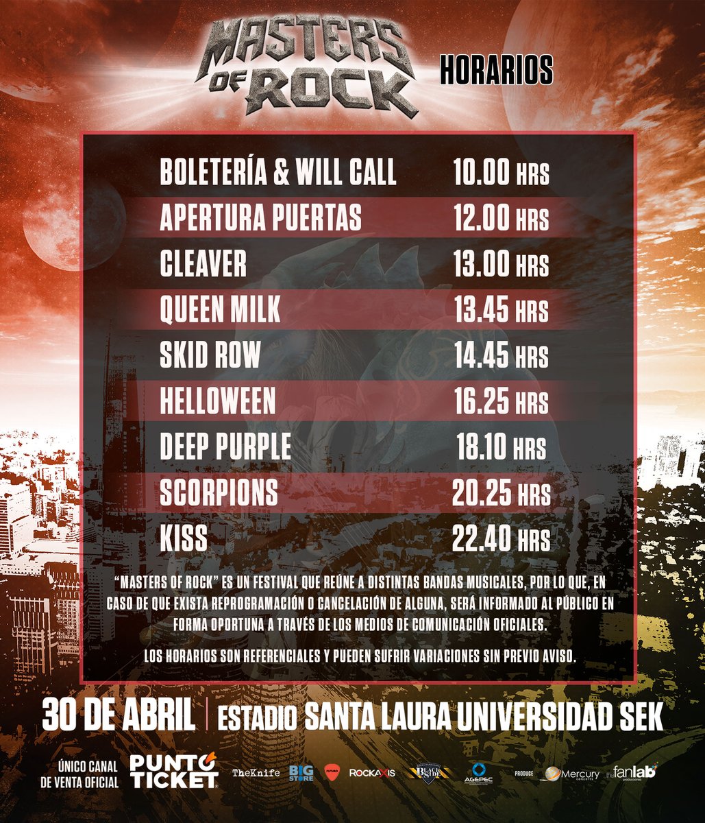 chileanhorsemen's tweet image. #ScanningTheScene🇨🇱| Llegó el día, @CleaverRockBand abrirá los fuegos en el #MastersOfRock

Lleguen temprano y disfruten! 🤟🏼💥

#TheChileanHorsemen
#LocalChapter78
@TheFanLabCL