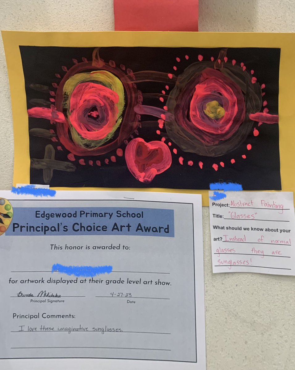 Kindergarten Art Show! <a href="/EdgewoodPrimary/">Edgewood Primary</a> <a href="/RBBSchools/">RBB Edgewood Schools</a> #elementaryart #arted