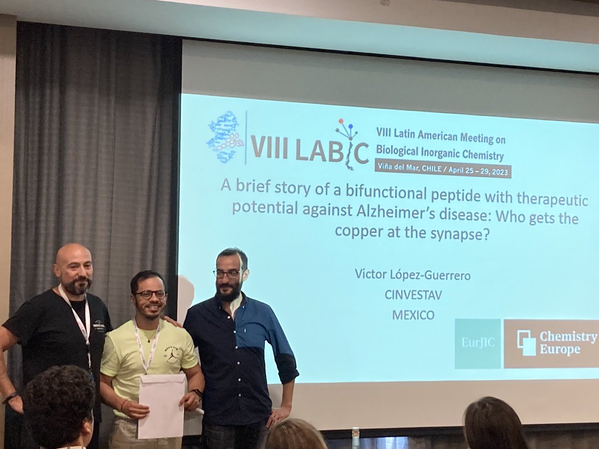 I am so proud of my student Victor Lopez <a href="/vic_e_lpz/">Victor Eulogio Lopez</a> for earning one of the VIII LABIC best poster awards <a href="/LABIC2023/">LABIC 2023</a> provided by EuroJIC <a href="/ChemEurope/">Chemistry Europe</a>  Congratulations Victor!! 🎉🍾🎊🎈