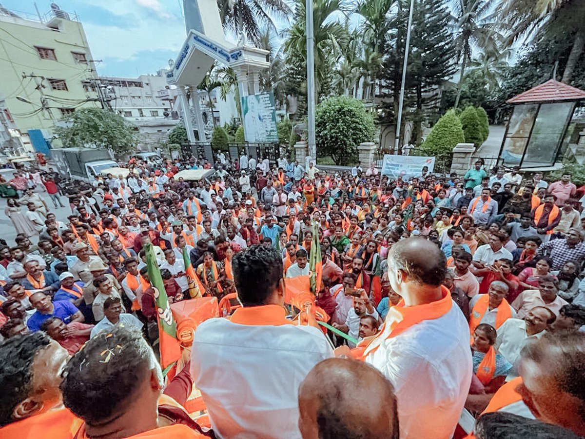 annamalai_k's tweet image. Participated in a rally for @BJP4Karnataka’s winning candidate for Hebbal constituency Thiru Katta Jagadesh avaru today and had the opportunity to take the successes of the #DoubleEngineSarkara to every household.