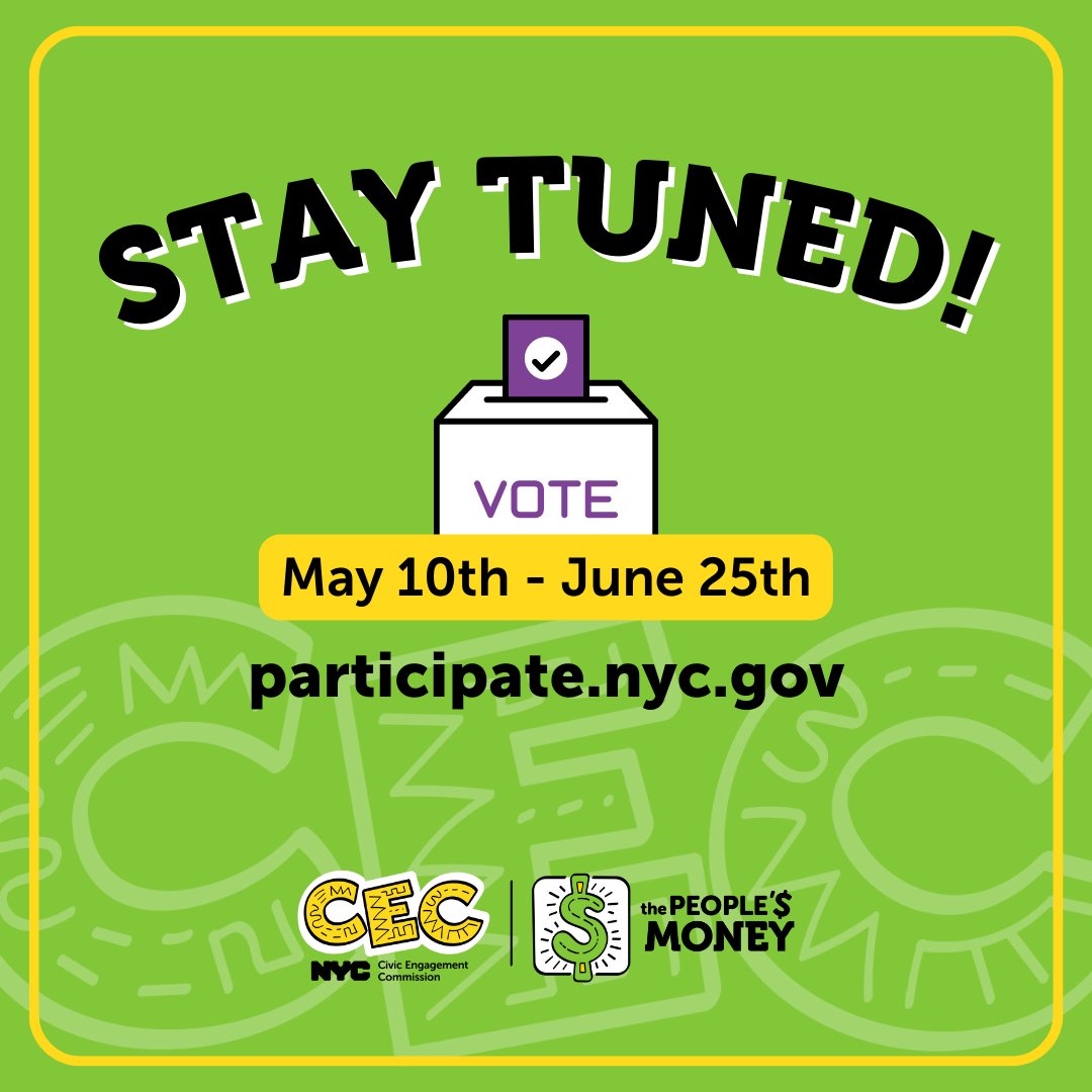 NYCCEC's tweet photo. #ThePeoplesMoney is NYC's first-ever citywide #ParticipatoryBudgeting process! From 5/10 - 6/25, ALL NYers 11 and up can vote on how to spend part of the city budget.

#StatenIsland, we're sharing a sneak peek of the projects on your ballot!🗳️ Learn more: https://t.co/A87iyPpv3l https://t.co/Tt3cEp9foK