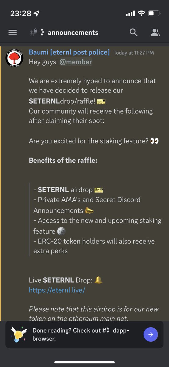 MasaTanahashi's tweet image. @eternlwallet discord compromised

Just got banned from it for putting an alert emoji on their announcement