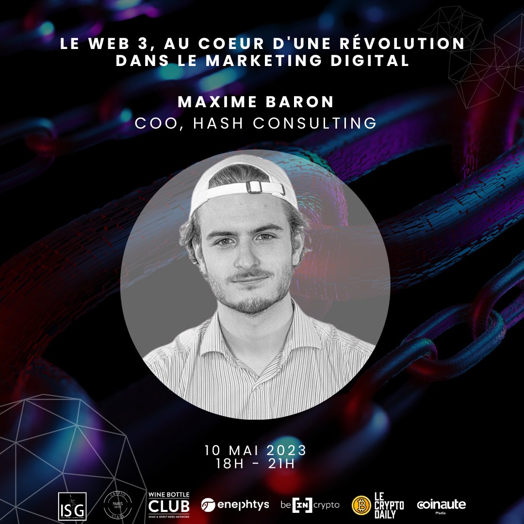 IsgCrypto's tweet image. 👨‍💼 Rencontrez @dlt_maximalist , COO de la @HashConsulting_ , qui nous fera découvrir les outils qu'il utilise pour promouvoir des projets dans l'écosystème crypto lors de notre événement sur le WEB 3 et le marketing digital ! 🔍