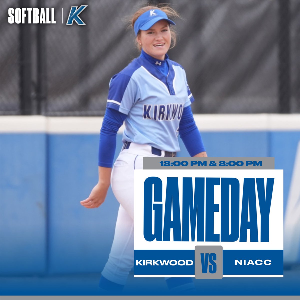 KirkwoodEagles's tweet photo. 🥎🔹𝔾𝔸𝕄𝔼𝔻𝔸𝕐🔹🥎

⏰ 12:00 PM &amp; 2:00 PM
🆚 (#16) North Iowa Area CC
📍 Mason City, IA
💻 https://t.co/FF3CIGE6v4
📊 https://t.co/7U9Mf5fZBD

@KCC_SB | #GoEagles🦅 https://t.co/OXllVkjSN1