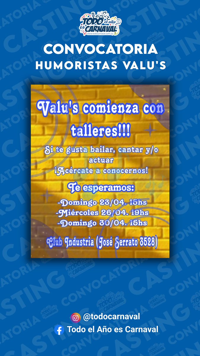 TelaesCarnaval's tweet photo. Convocatorias para hoy DOMINGO 30/04/2023 https://t.co/BiPp0rZZnX