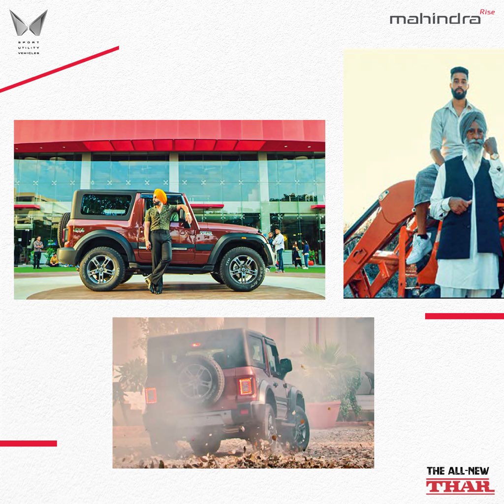 Mahindra_Thar's tweet photo. From a staple in every household to being the go to carrier in the state's socio-political landscape, read about why the Thar occupies a special place in Punjab.
Read now: https://t.co/CBR5v1U9lz
#MahindraThar #Thar #NewEdition #Engage4x4 @SirishChandran https://t.co/USmgAUcSo1